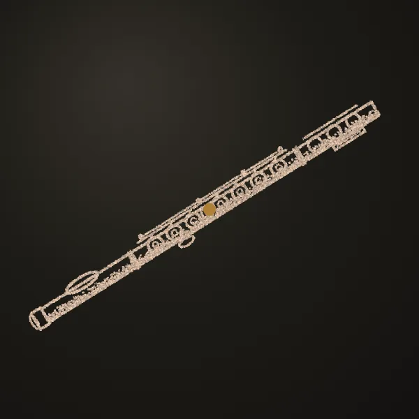Flute drawn in sand on a dark metal plate